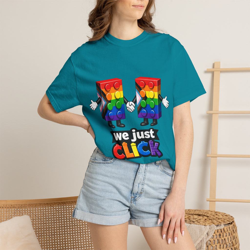 We Just Click—Pride Flag Tee