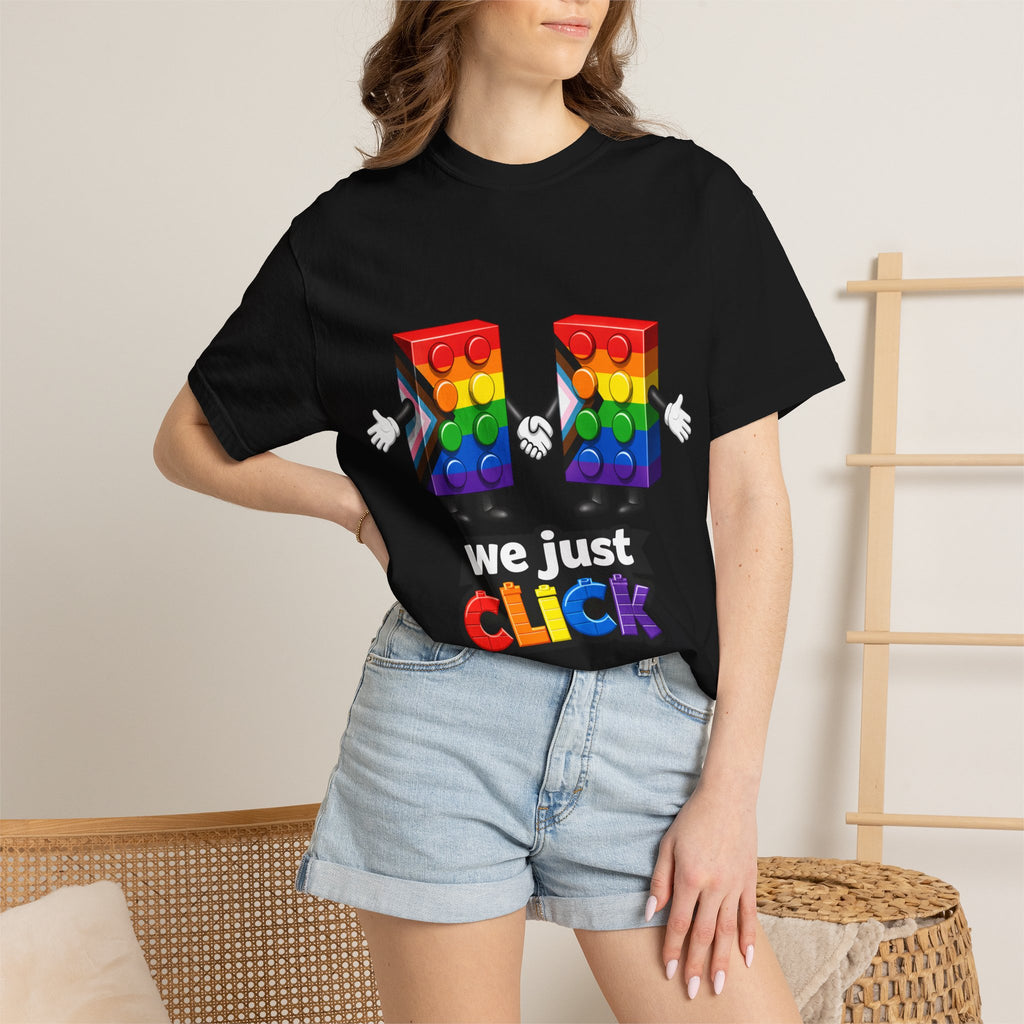 We Just Click—Pride Flag Tee