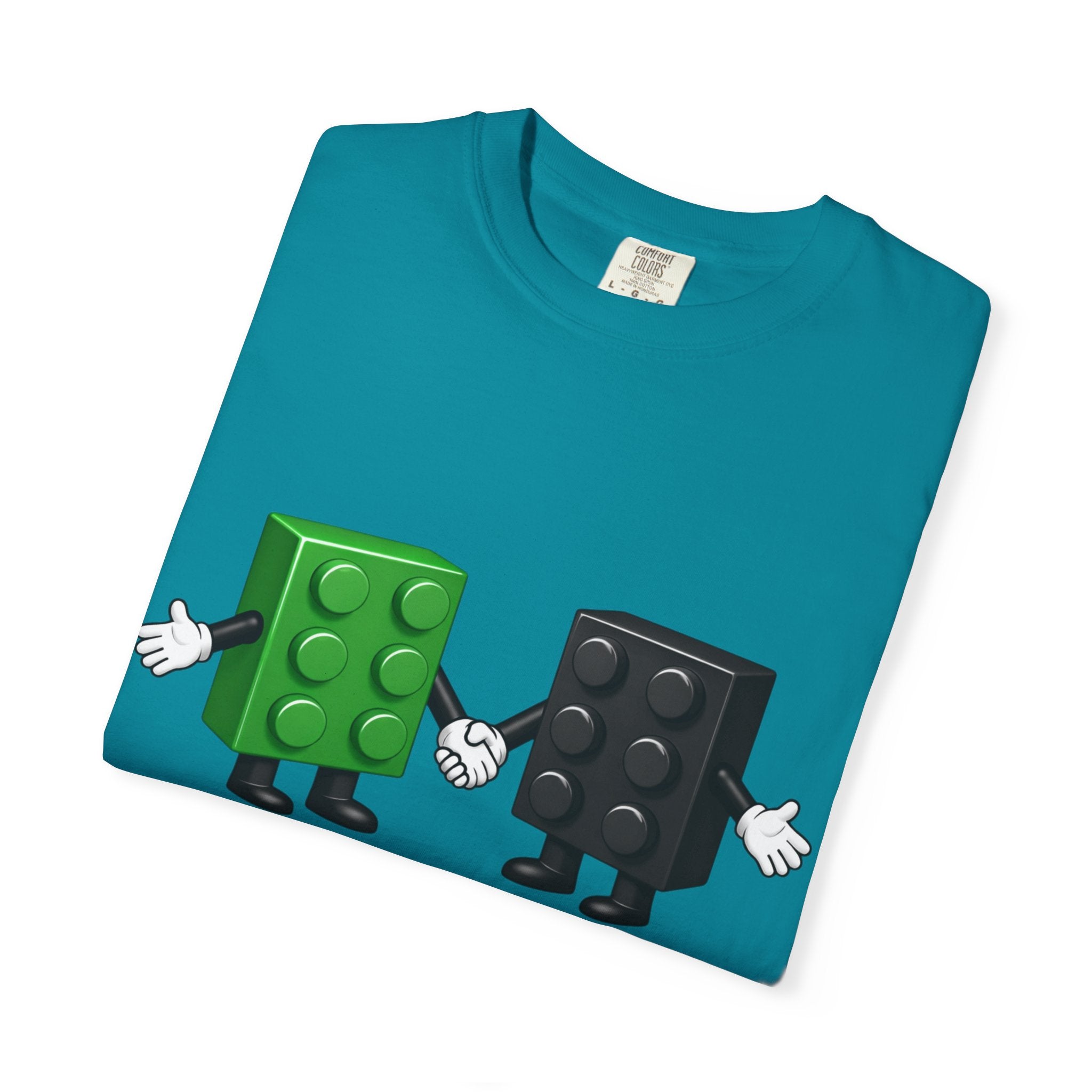 We Just Click—Green & Black Bricks Tee