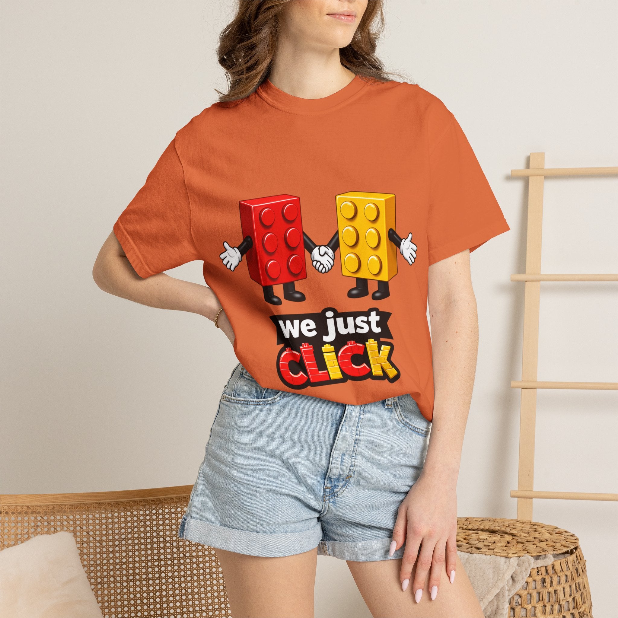 We Just Click—Red & Yellow Bricks Tee