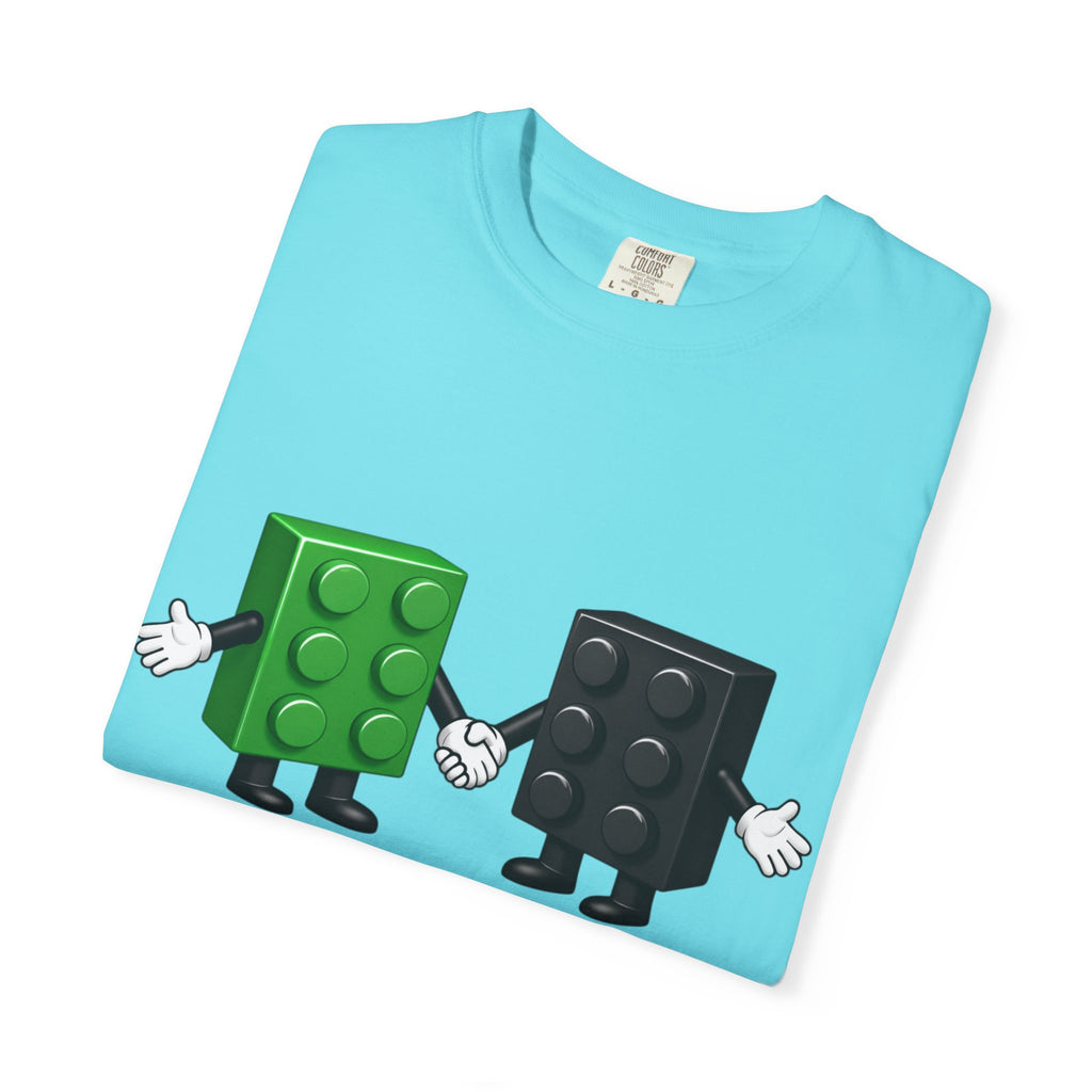 We Just Click—Green & Black Bricks Tee