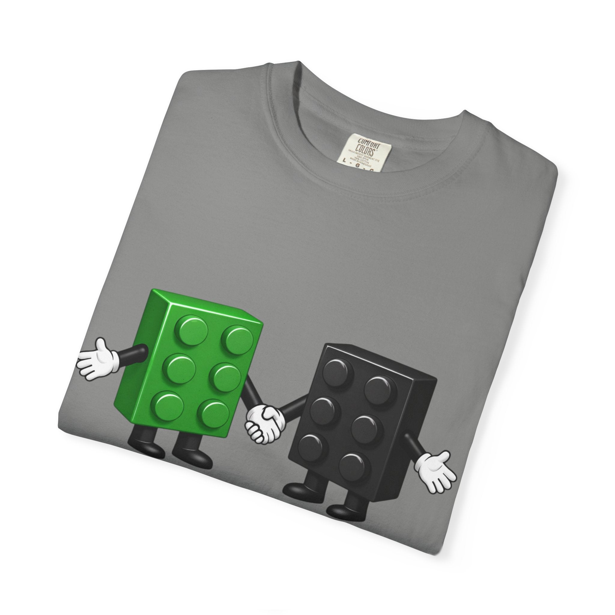 We Just Click—Green & Black Bricks Tee