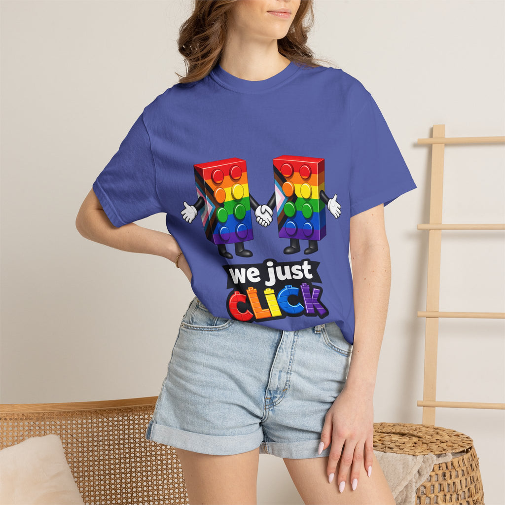 We Just Click—Pride Flag Tee