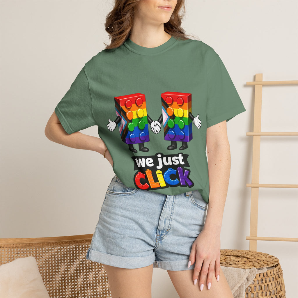 We Just Click—Pride Flag Tee