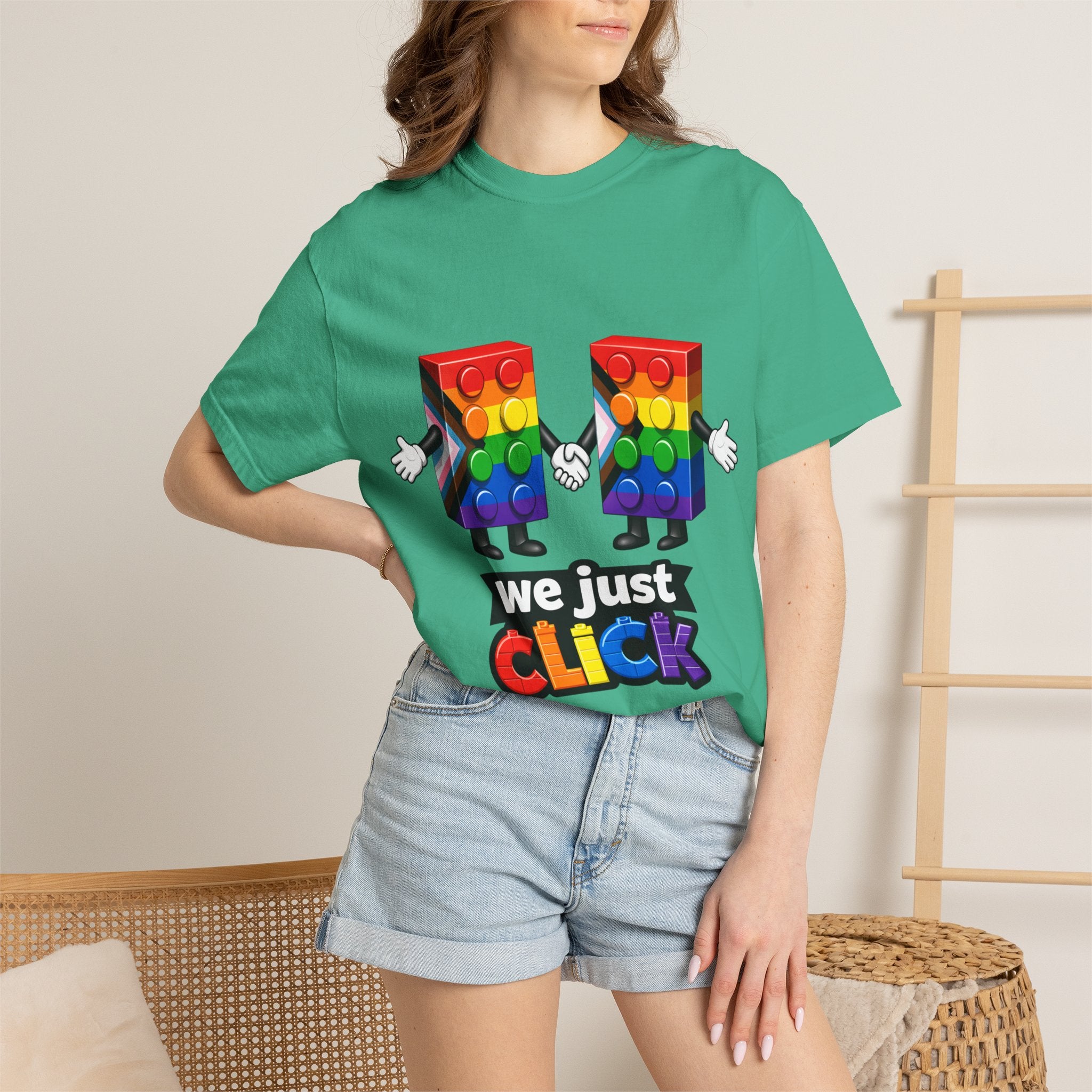 We Just Click—Pride Flag Tee