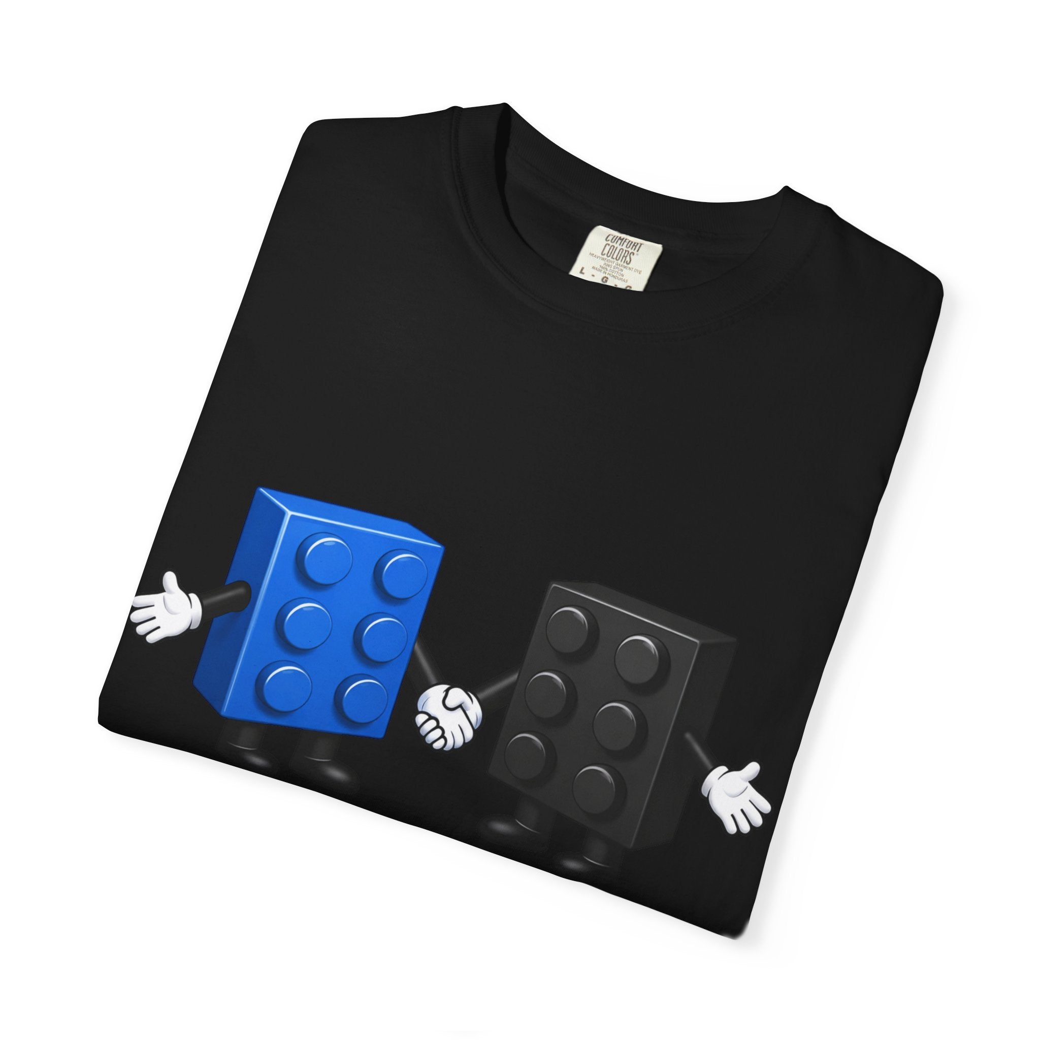 We Just Click—Blue & Black Bricks Tee