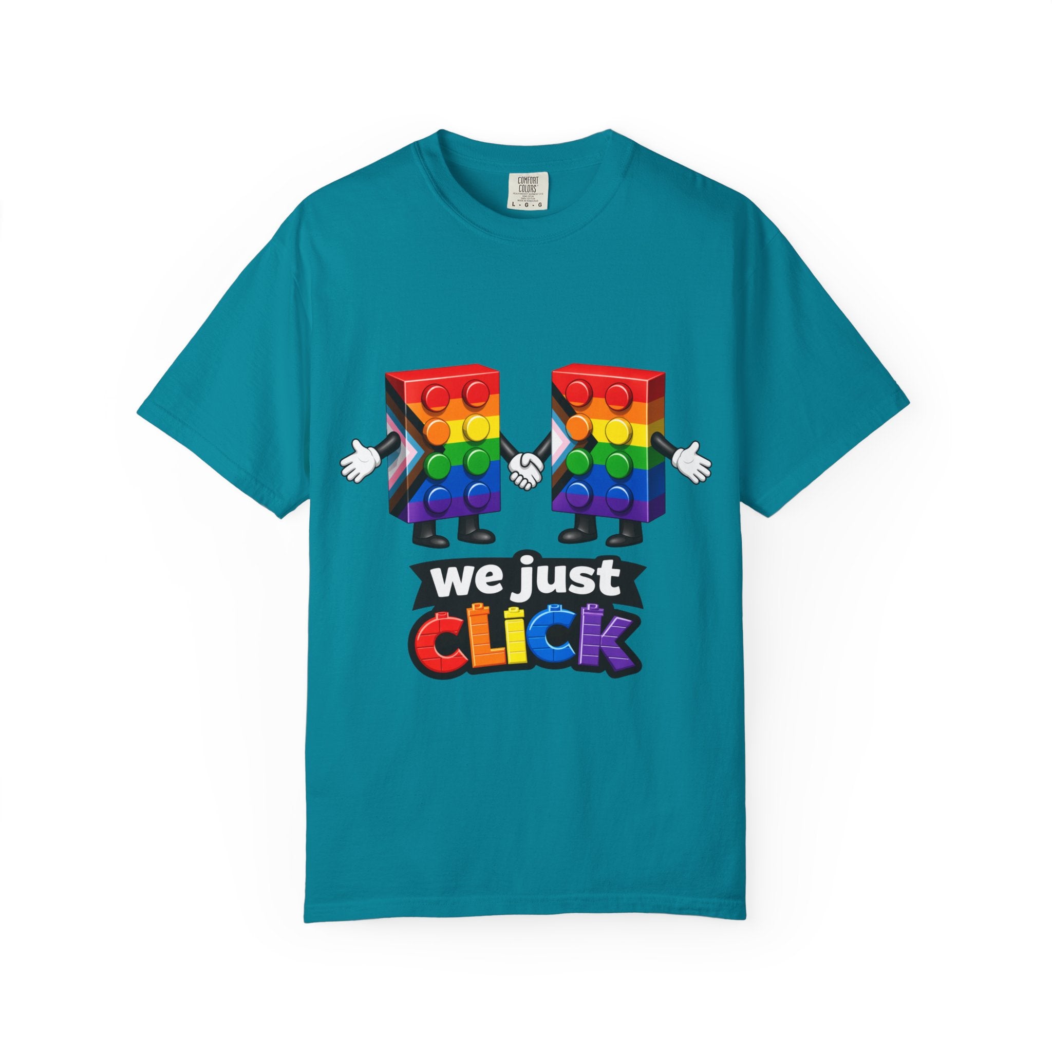 We Just Click—Pride Flag Tee