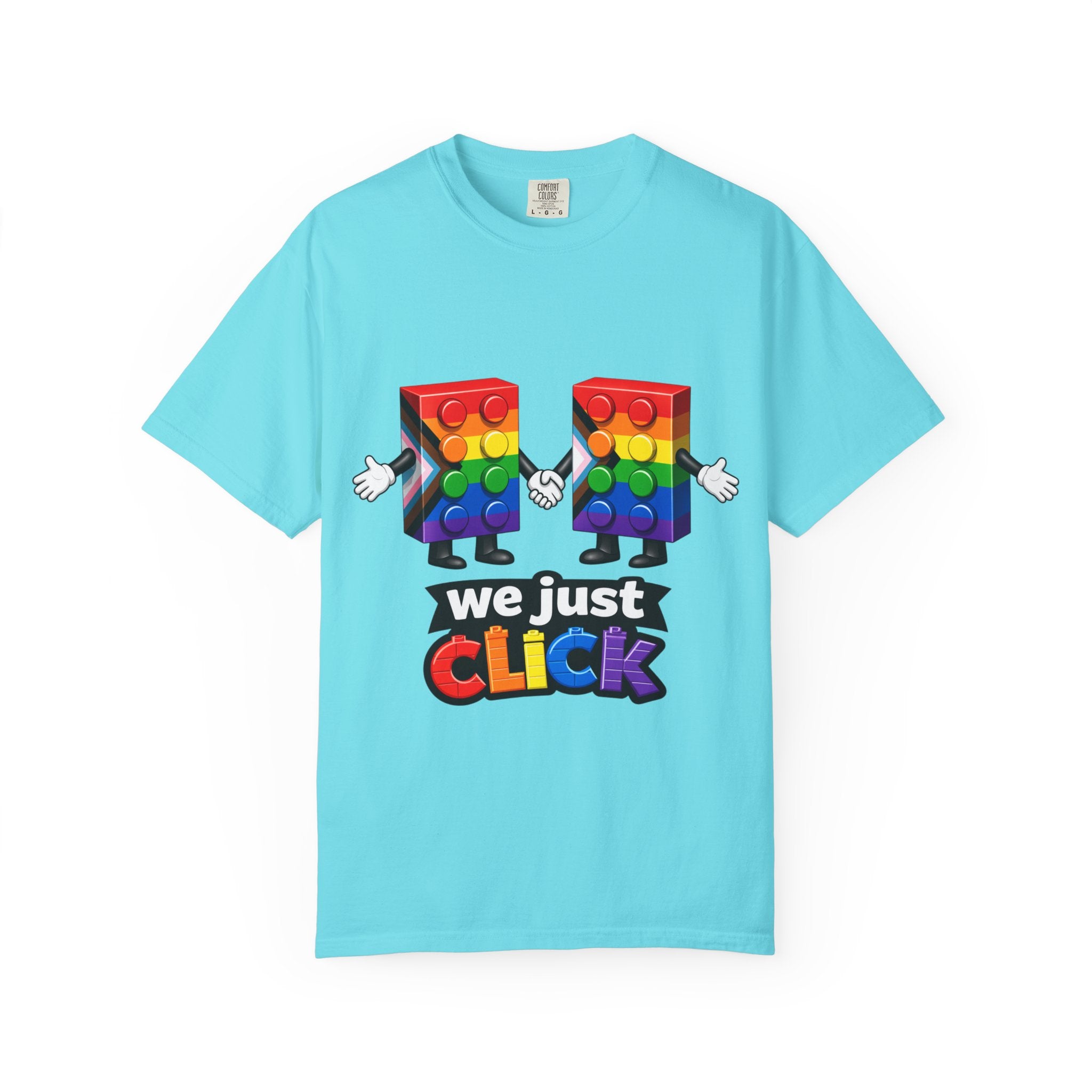 We Just Click—Pride Flag Tee