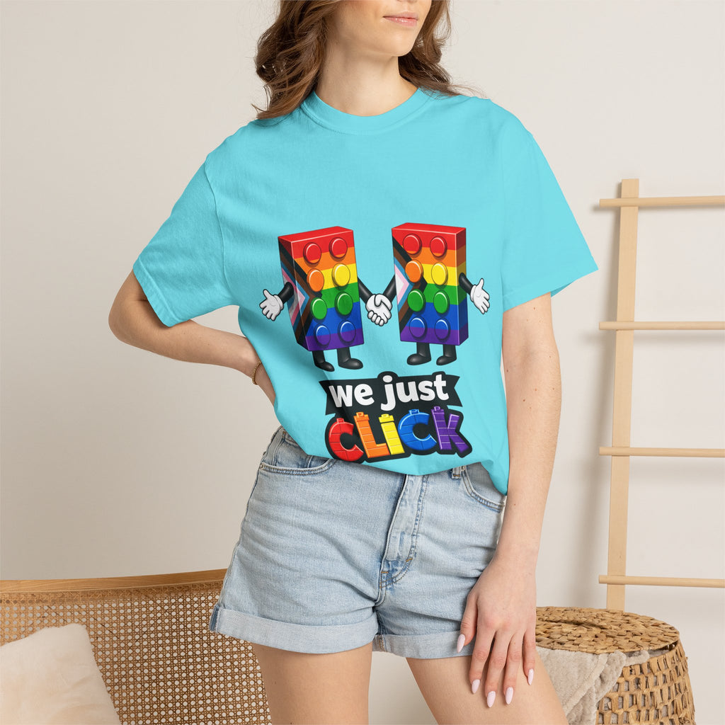 We Just Click—Pride Flag Tee