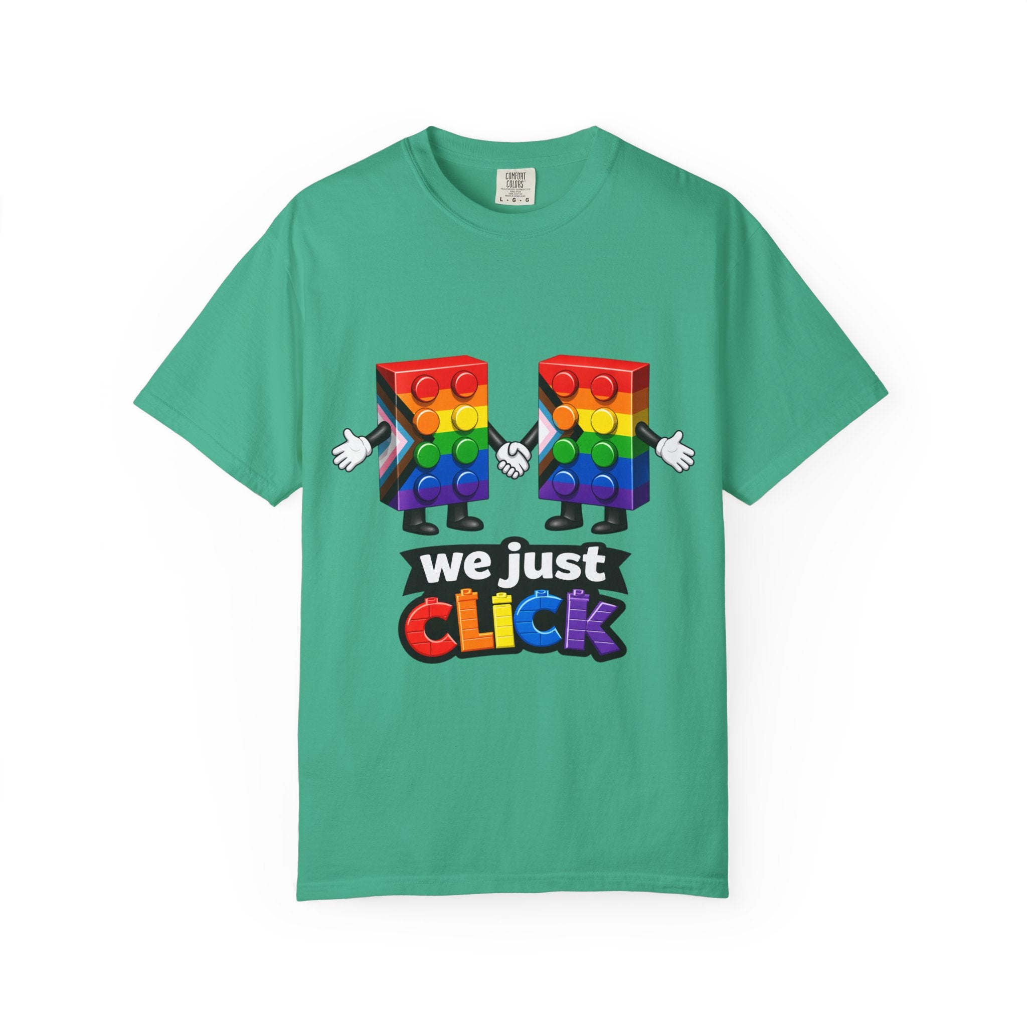 We Just Click—Pride Flag Tee
