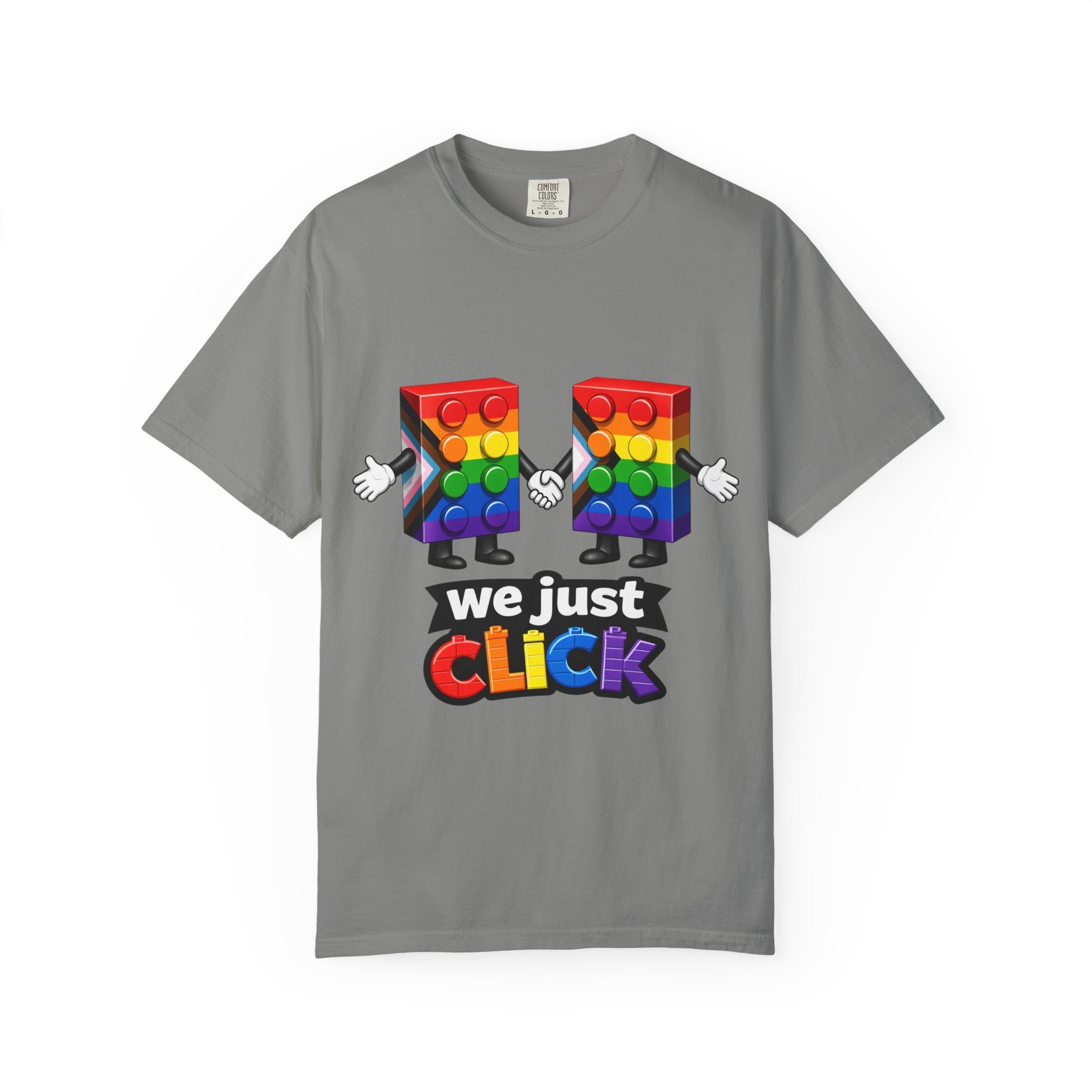 We Just Click—Pride Flag Tee