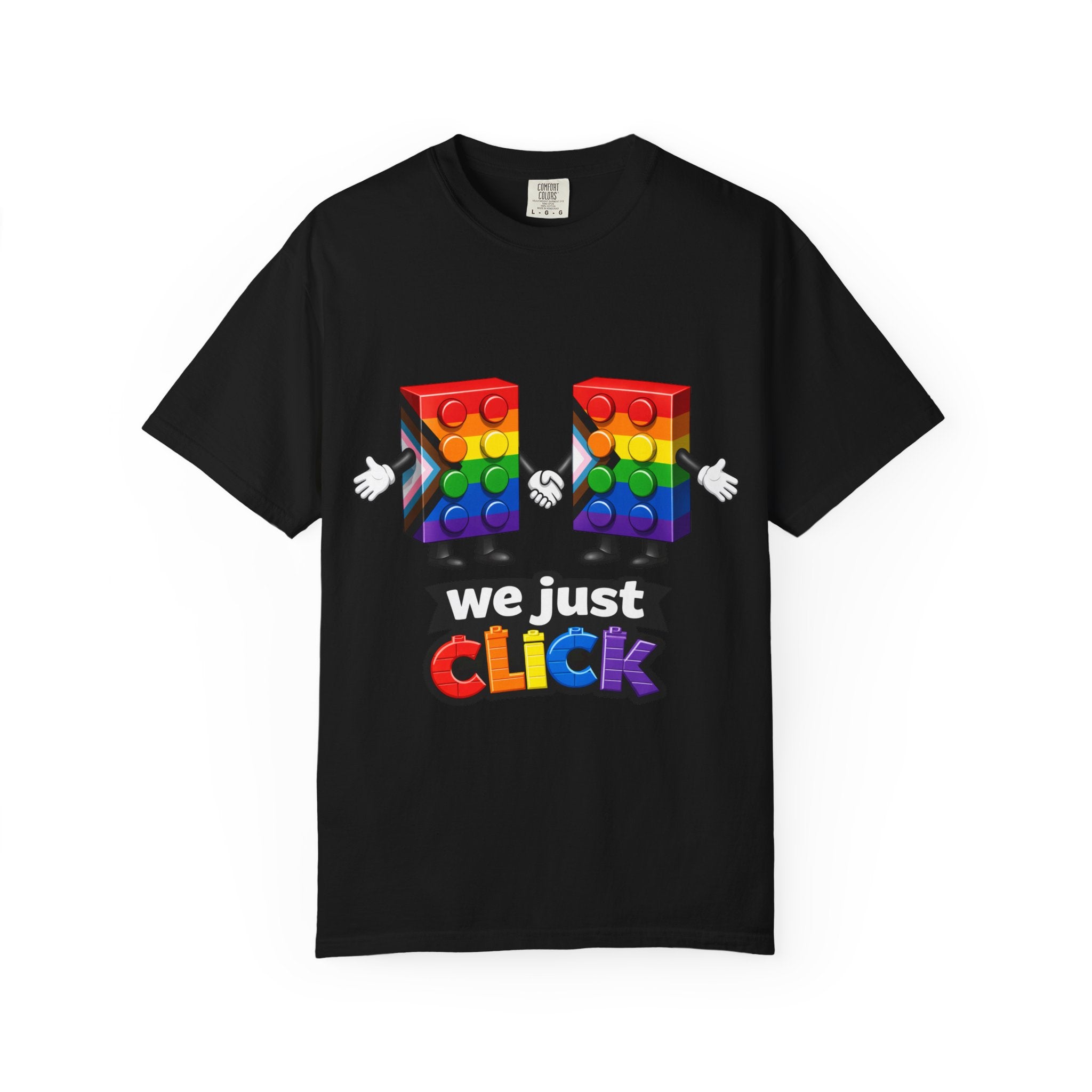 We Just Click—Pride Flag Tee