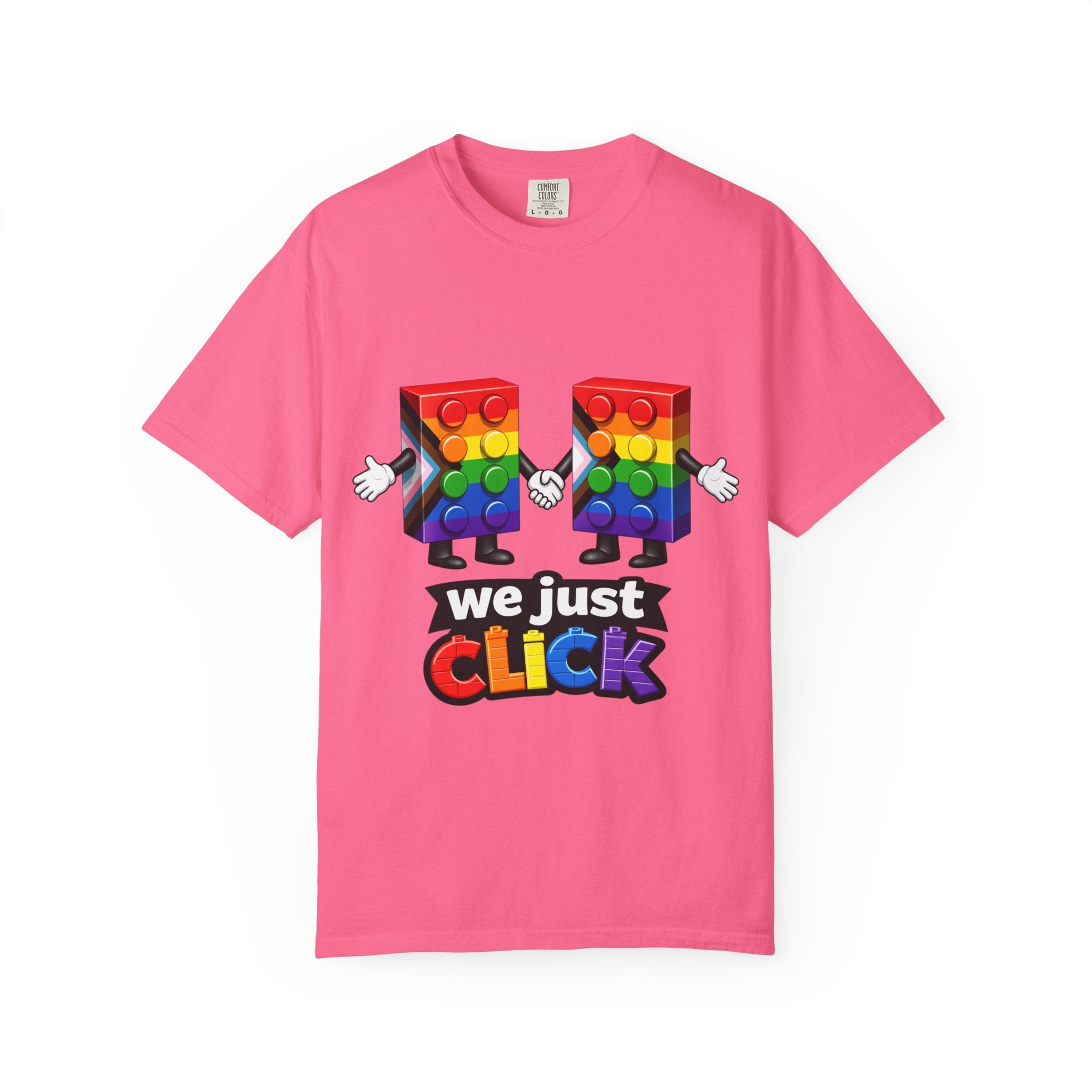 We Just Click—Pride Flag Tee