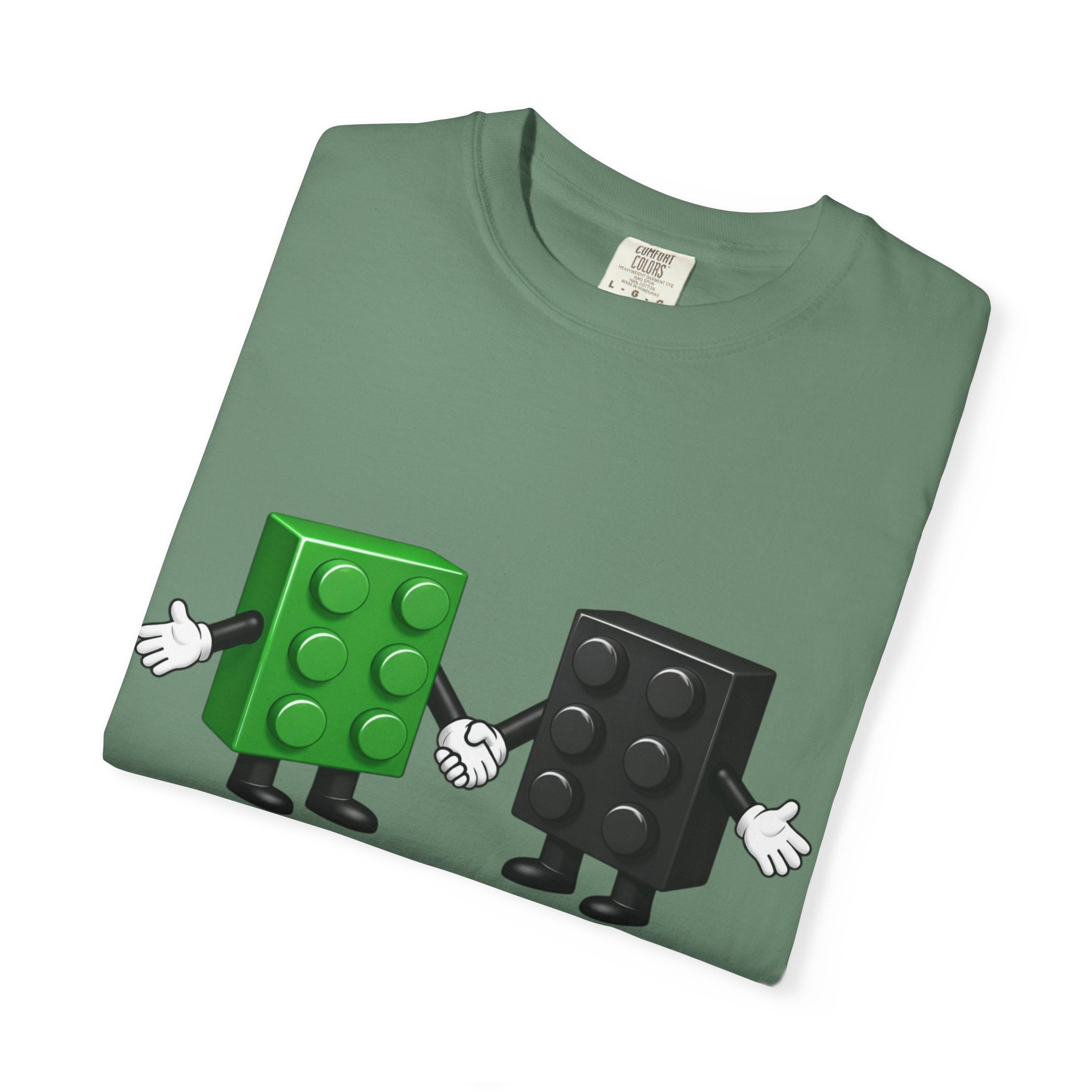 We Just Click—Green & Black Bricks Tee