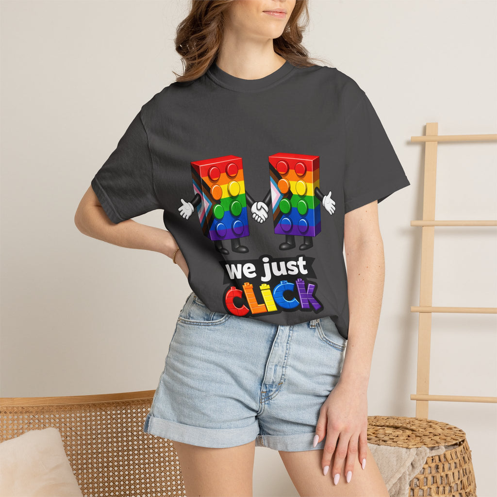 We Just Click—Pride Flag Tee