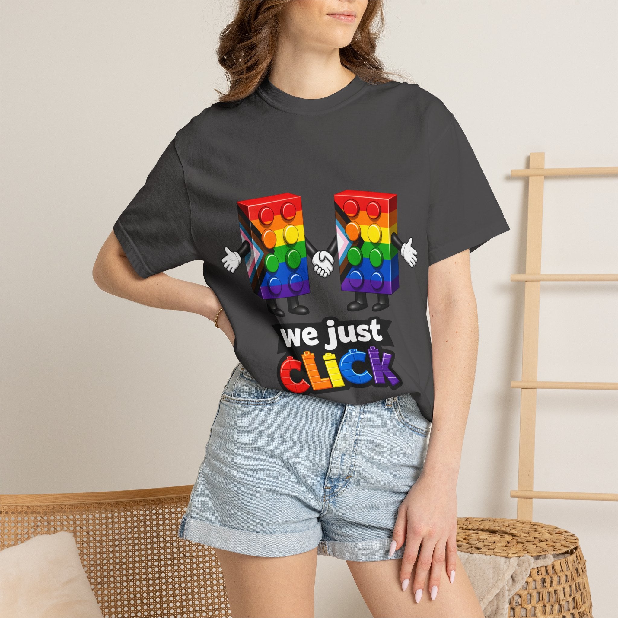 We Just Click—Pride Flag Tee