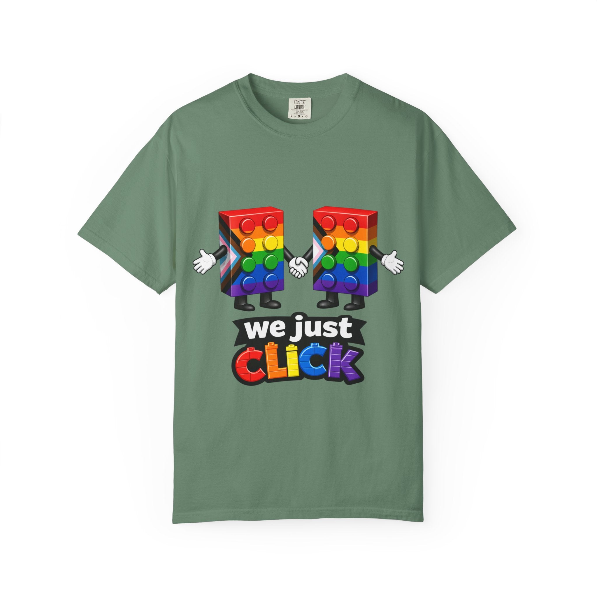 We Just Click—Pride Flag Tee