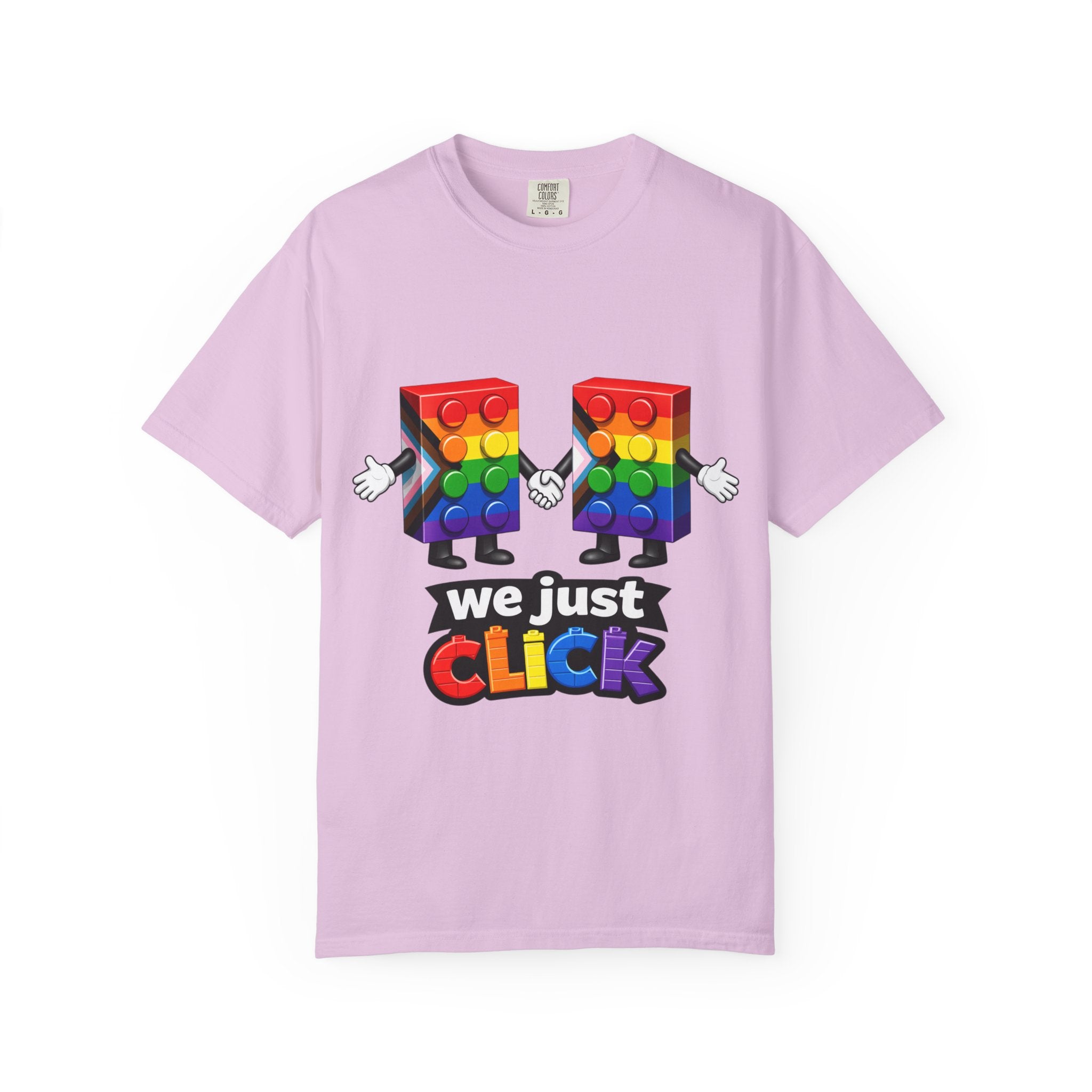 We Just Click—Pride Flag Tee