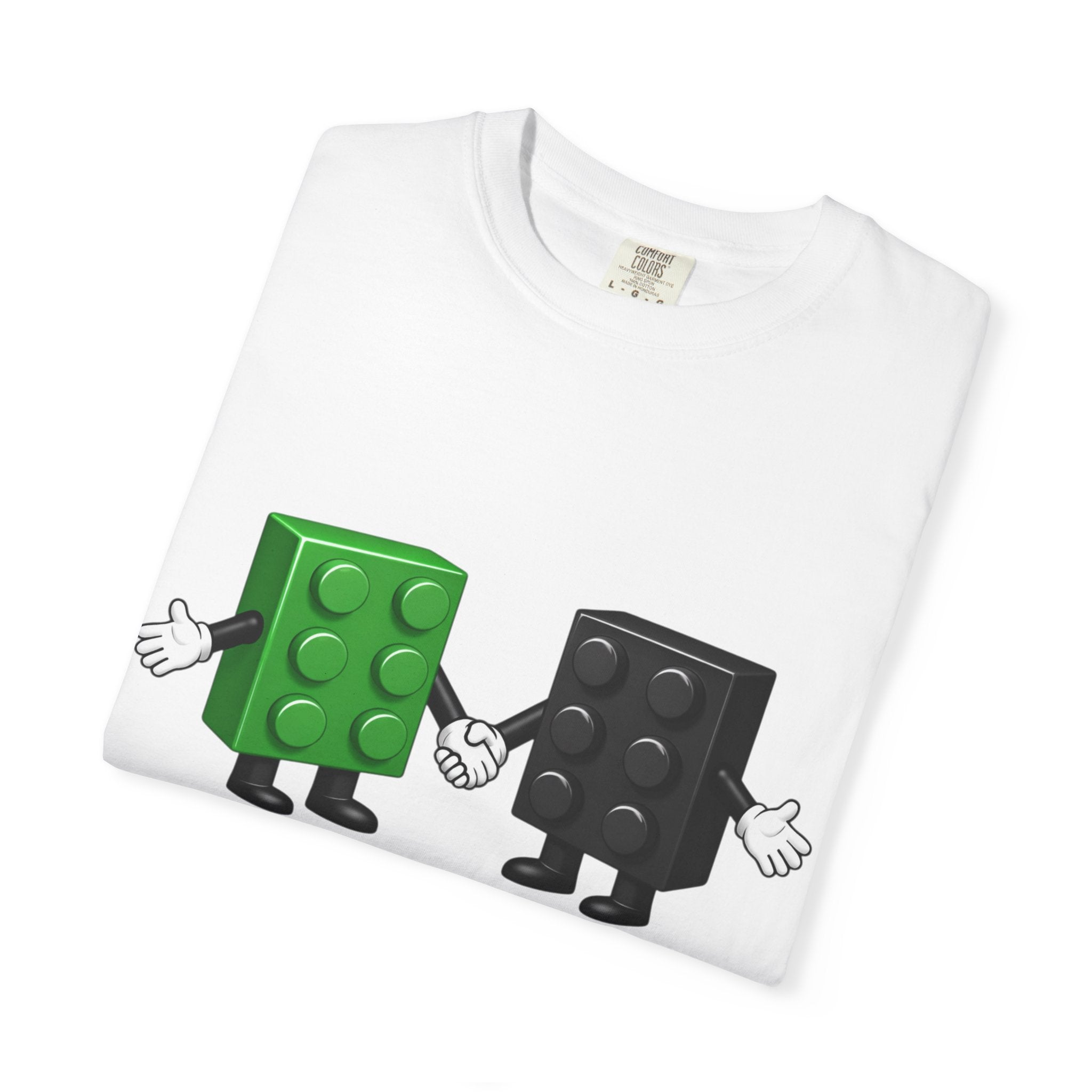 We Just Click—Green & Black Bricks Tee