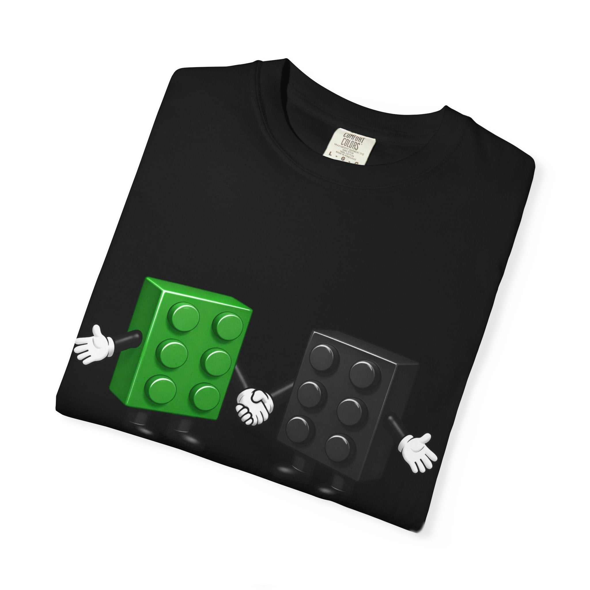 We Just Click—Green & Black Bricks Tee