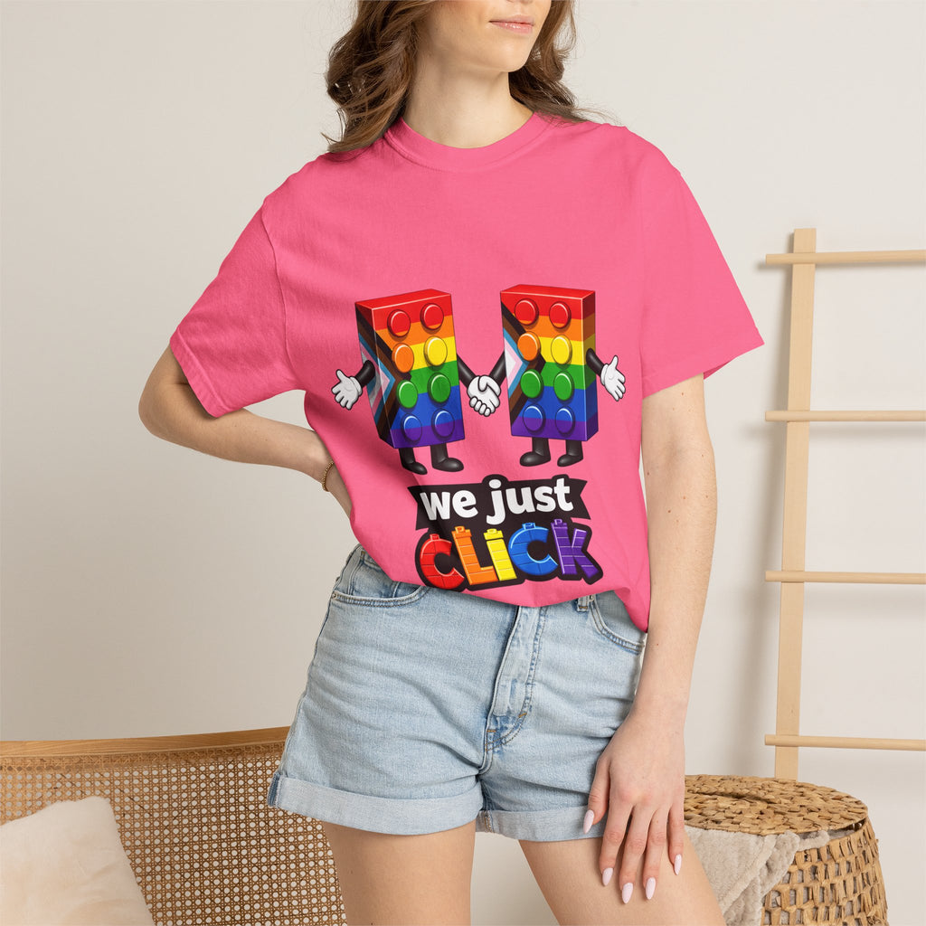 We Just Click—Pride Flag Tee