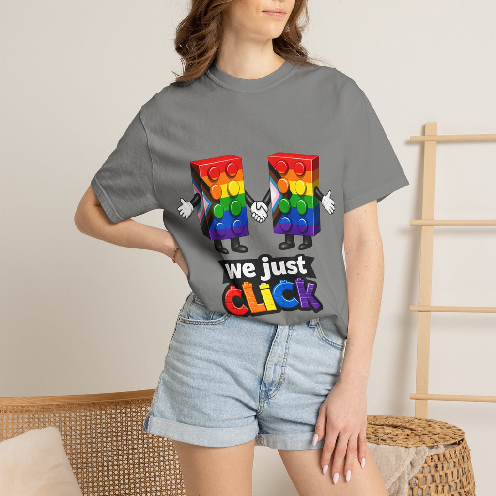 We Just Click—Pride Flag Tee