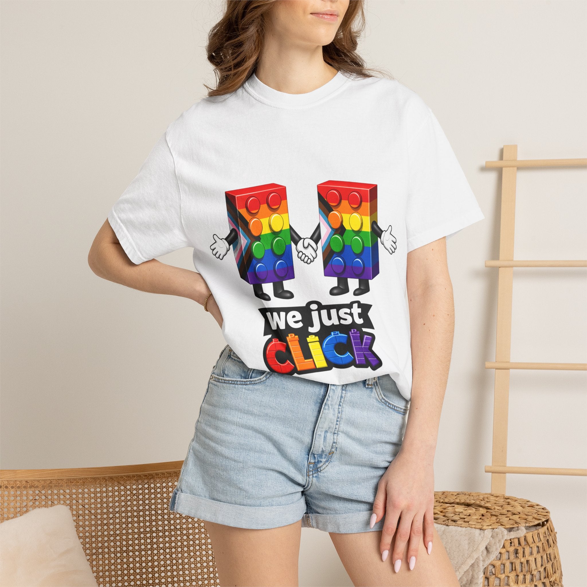 We Just Click—Pride Flag Tee