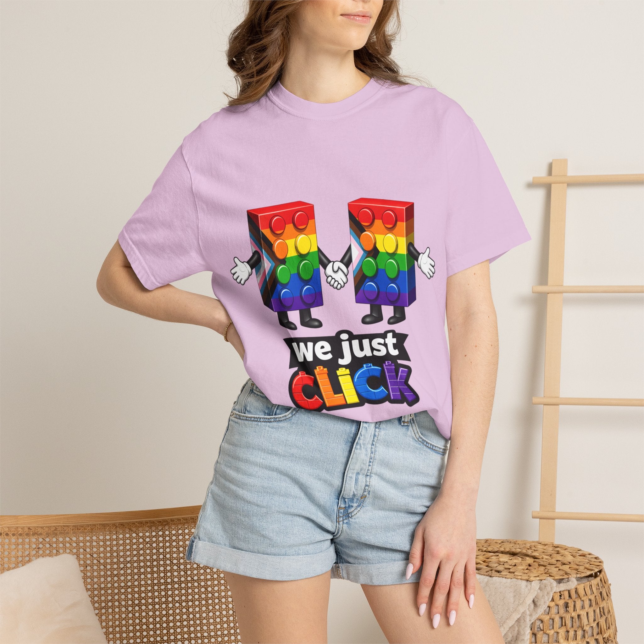 We Just Click—Pride Flag Tee